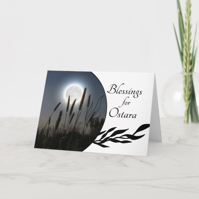 Cartão Blessings for Ostara Primavera Vernal Equinox Card (Frente)