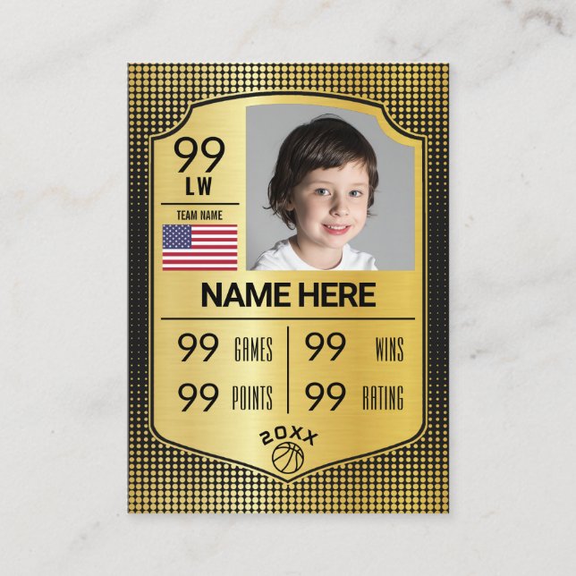 Cartão blindado para jogadores de cartões de basqu (Frente)