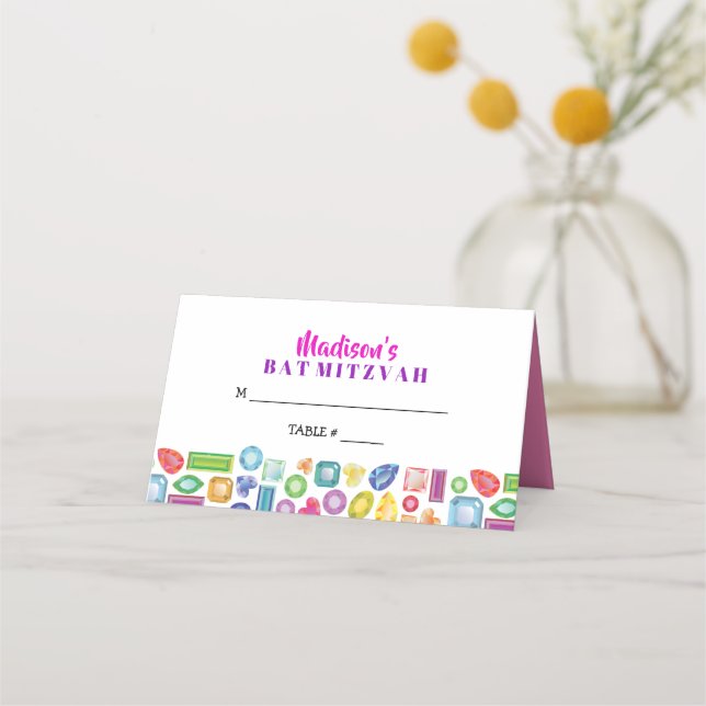 Cartão BLING Gemstone Party Seating Escort Place (Frente)