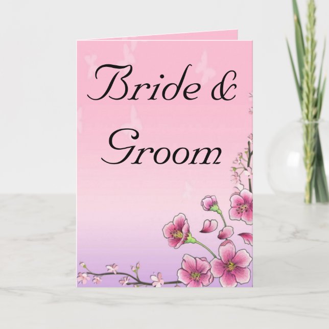 Cartão Blissful Blossoms Whimsical Wedding Personalize (Frente)