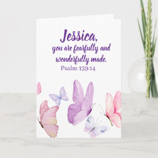Cartão Blissful Butterfly Greeting Card with Psalm 139:14