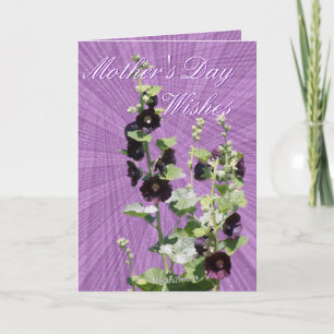 Cartão Blk Hollyhock Mother's day-customize any occasion