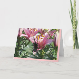 Cartão Blk Swallowtail on Mauve Lily2- make any occasion