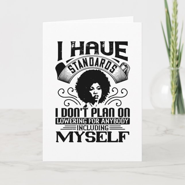 Cartão BLM - Nunca reduza seus padrões (Frente)