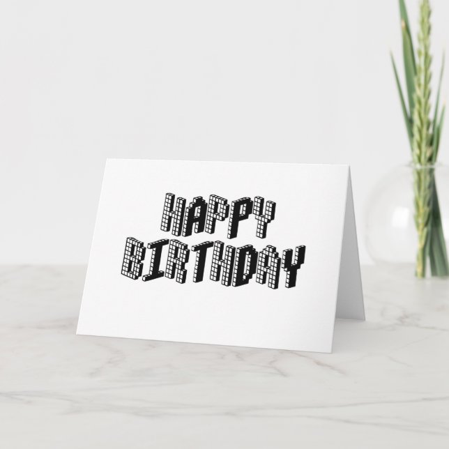 Cartão Blocks Feliz Aniversário (Frente)