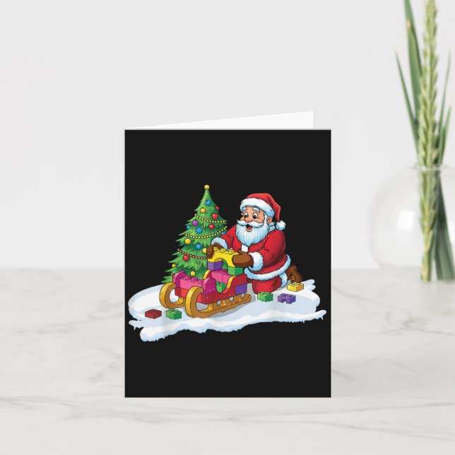 Cartão Bloco Construindo o Natal Construtor Brick Master  (Frente)