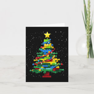 Cartão Bloco de árvore de Natal Tijolo Construção Xmas Me