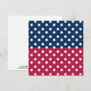 Cartão Bloco de Cores Azul e Vermelho com Estrelas Branca