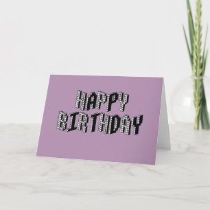 Cartão Blocos Feliz Aniversário (Lavanda)