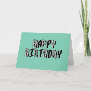 Cartão Blocos Feliz Aniversário (Verde)