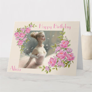 Cartão Blona bailarina, uma garota que adora balé