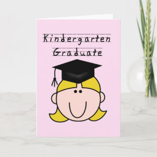 Cartão Blond Girl Kindergarten Graduate