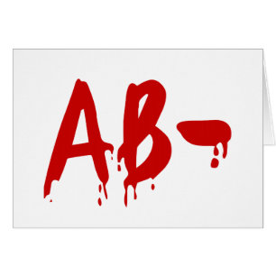 Cartão Blood Group AB - Hospital #Horror Negativo