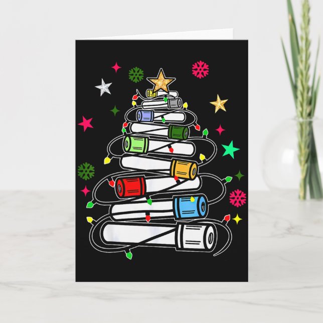 Cartão Blood Tube Christmas Tree Phlebotomist Tech Phleb  (Frente)