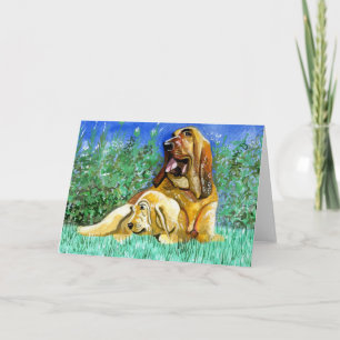 Cartão Bloodhound Dog Portrait Blank Greeting Card