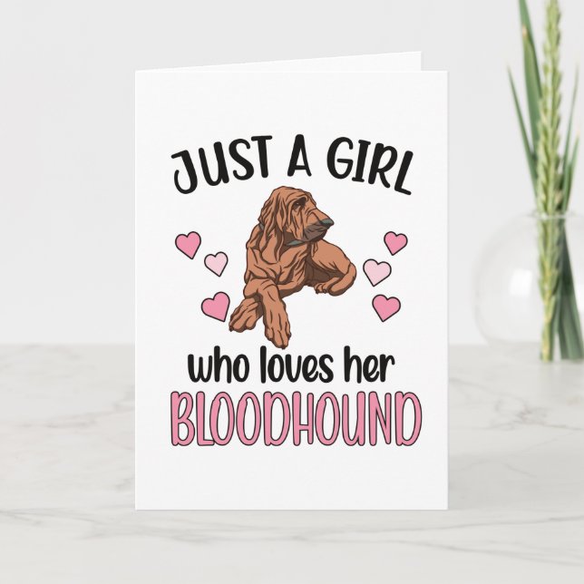 Cartão Bloodhound Girl Dog Dover Dog Proprietário de Sang (Frente)