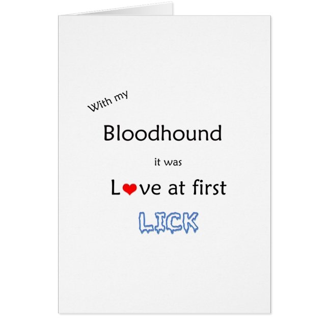 Cartão Bloodhound Lick Design (Frente)