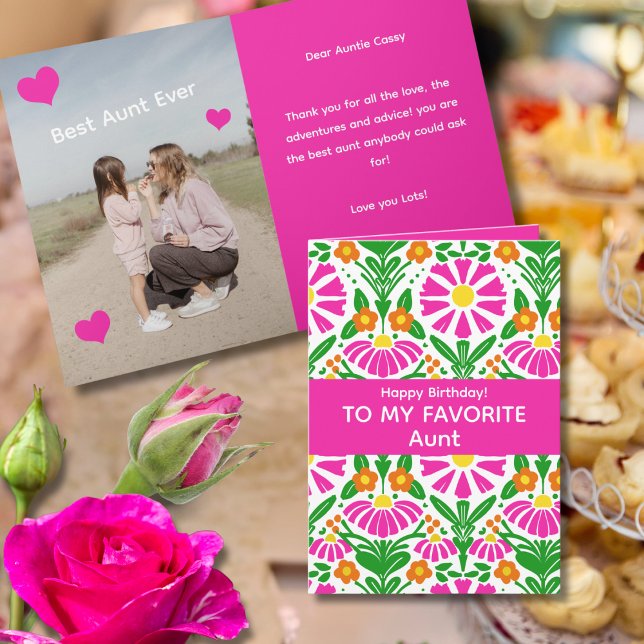 Cartão Blooming Birthday Wishes! To Favorite Aunt (Criador carregado)