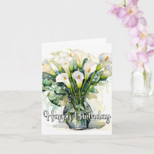 Cartão Blooming Calla Lily Feliz Aniversário