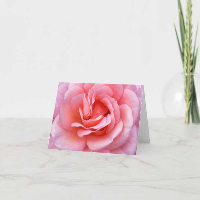Cartão Blooming Pink Rose Notecard (Frente)