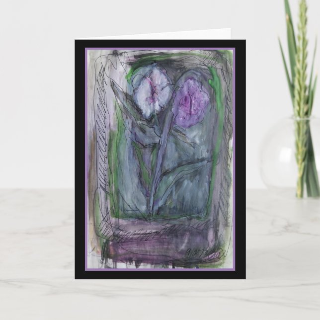Cartão Blooms of Lavender - Original Art Greeting Card (Frente)