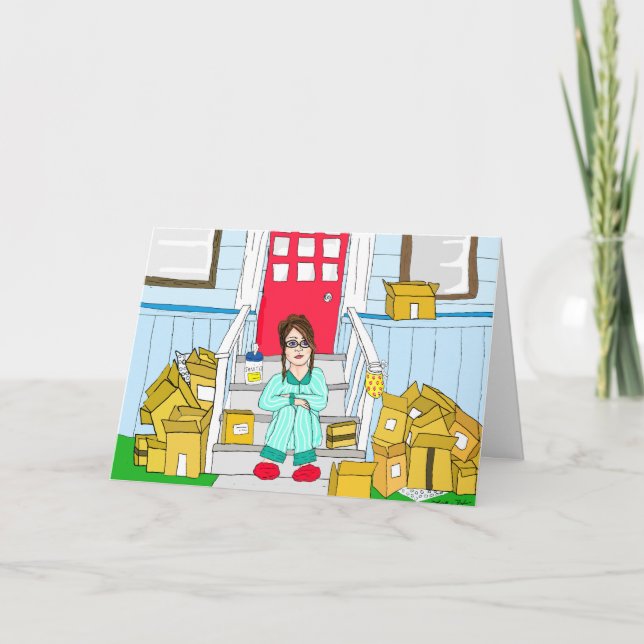 Cartão Bloquear o Humor Isolante de Distância Social (Frente)