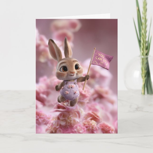 Cartão Blossom Cloud Baby Bunny Encouragement Card (Frente)