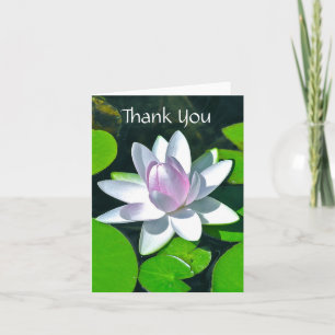 CARTÃO BLOSSOM DE LOTUS BRANCO/NOTECARD PERSONALIZÁVEL