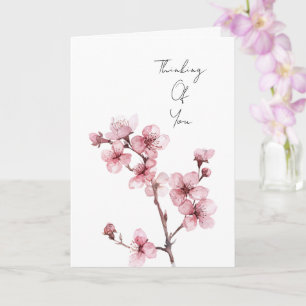 Cartão Blossom Floral Branca de Cereja Pensando em você