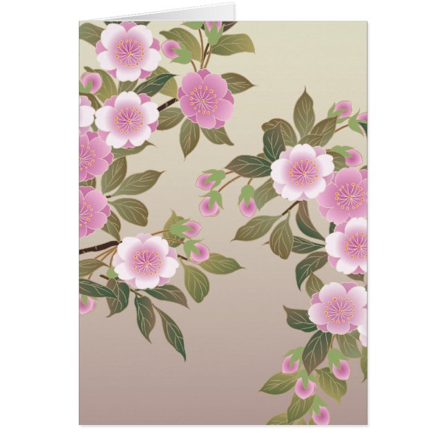 Cartão Blossomas de Cereja Japoneses (Frente)