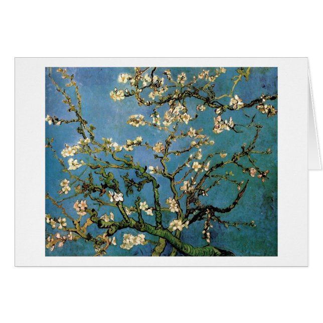 Cartão Blossoming Almond Tree Van Gogh Fine Art (Frente Horizontal)