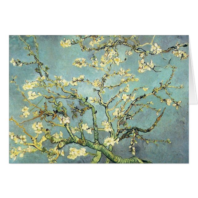 Cartão Blossoming Almond Tree Van Gogh Fine Art (Frente horizontal)