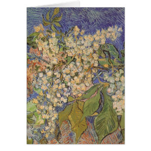 Cartão Blossoming Chestnut Branches de Vincent van Gogh