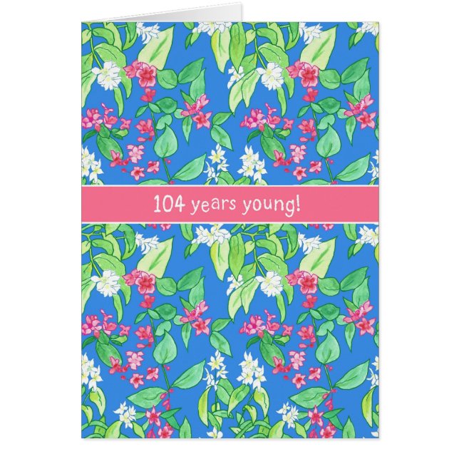 Cartão Blossoms bonito do Primavera no 104º aniversário d (Frente)