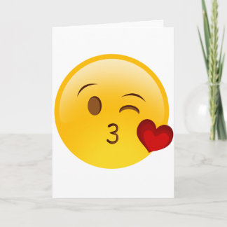 Cartão Blow um beijo emoji.