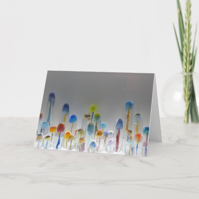 Cartão Blown Glass Jellyfish Blank Greeting Card (Frente)