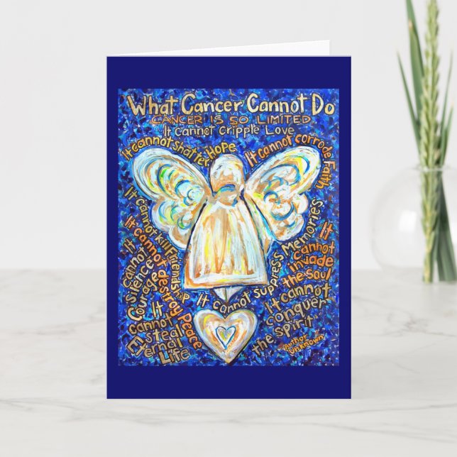 Cartão Blue and Gold Cancer Angel Card (Frente)