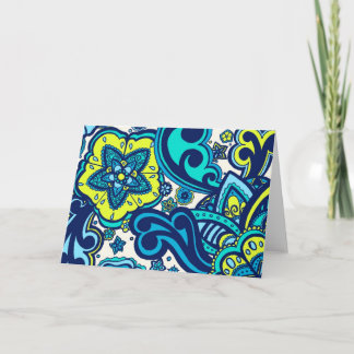 Cartão Blue and Green Floral Card