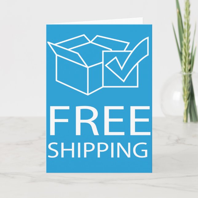 Cartão Blue and White Free Shipping Icon (Frente)