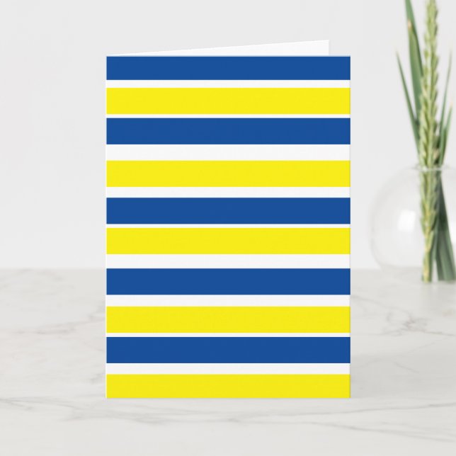 Cartão Blue and Yellow Striped Card! Blank Inside! (Frente)