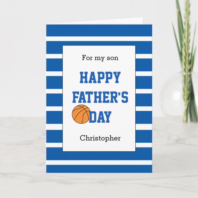 Cartão Blue Basketball Father's Day for my Son (Frente)
