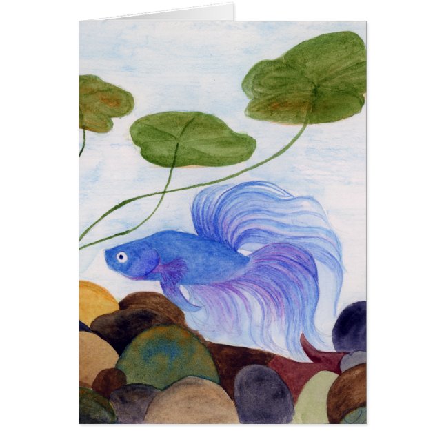 Cartão Blue Betta Fish (Frente)