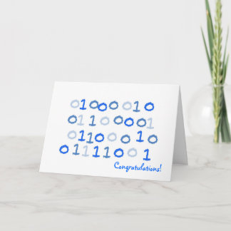 Cartão Blue binary new baby card