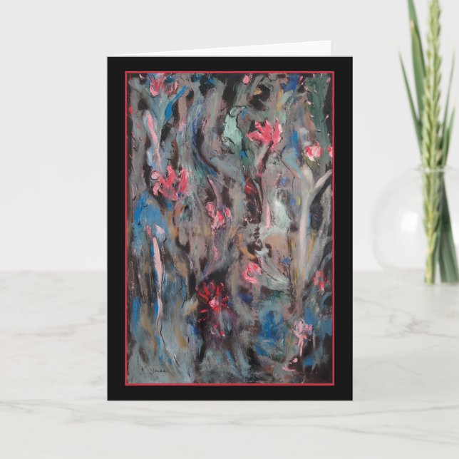 Cartão Blue Bird Abstract - Original Art Greeting Card (Frente)