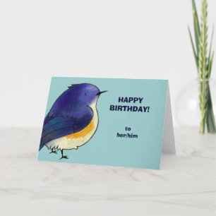 Cartão Blue Birdie Greeting Card(customizable)