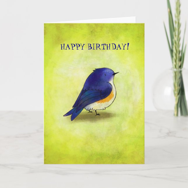Cartão Blue Birdie Greeting Card(customizable) (Frente)