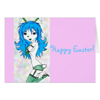 Cartão Blue Bunny Girl