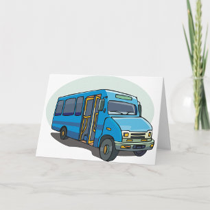 Cartão Blue Bus Greeting Cards