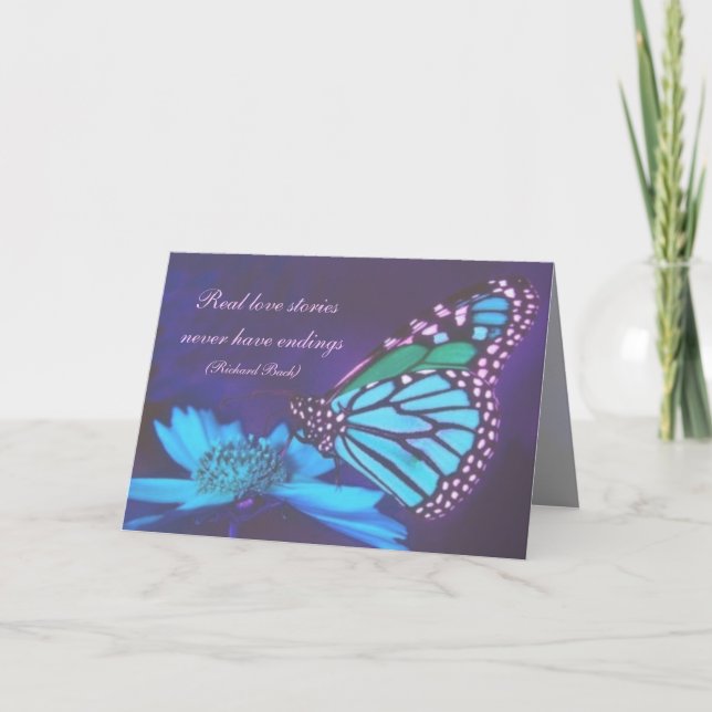 Cartão Blue Butterfly Mother's Day Card (Frente)