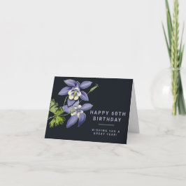 Cartão Blue columbine flower 60th Birthday Card